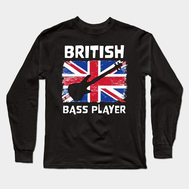 Platinum Jubilee Union Jack Best Bass Player Long Sleeve T-Shirt by jodotodesign